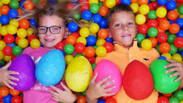Who can you find out what's in the colored eggs?